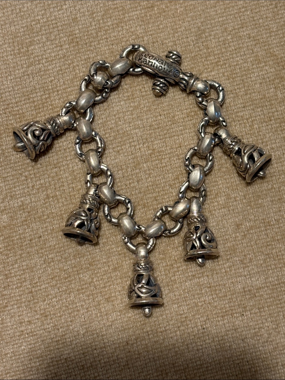 Silver Bell Charm Bracelet